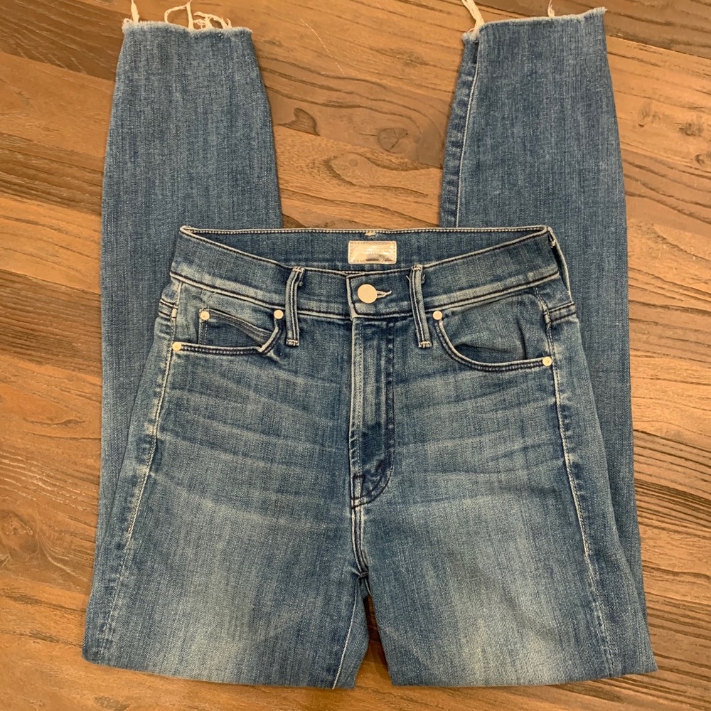 Stunner zip ankle step fray MOTHER jeans,25